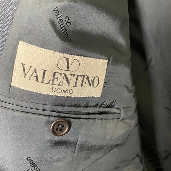 Valentino Blue Linen Three Button Single Breast Blazer 44L - Picture 5 of 7